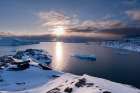 A view of Ilulissat Icefjord-a UNESCO Site-at sunset Ilulissat Icefjord-Ilulissat-Greenland Art Print